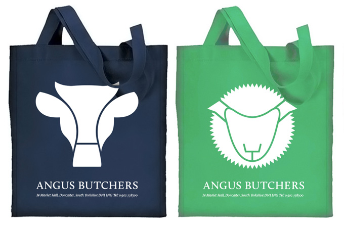 Angus Butchers carrier bags